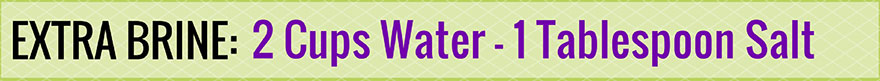 Extra brine for sauerkraut: 1 tablespoon salt to 2 cups water. | makesauerkraut.com