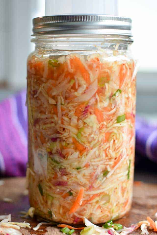 kimchi-style-sauerkraut-15 Kimchi Style Sauerkraut Recipe - Ferment on your counter top for 1-4 weeks. | makesauerkraut.com