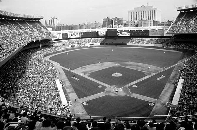 Old black and white photo of the Yankee Stadium. | MakeSauerkraut.com