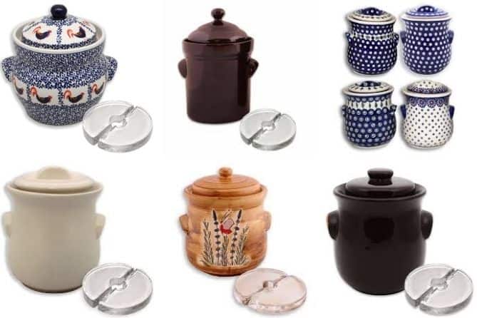 A variety of styles of fermentation crocks. | MakeSauerkraut.com