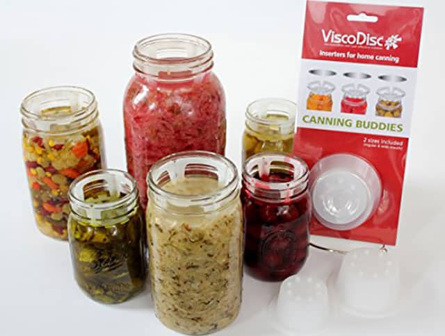 No More Spoilage! ViscoDisc Canning Buddies Wide Mouth Mason Jar Canning Inserts 12pk Helps Keep Your Pickled Fruits and Veggies Submerged Under the Brine While Fermenting