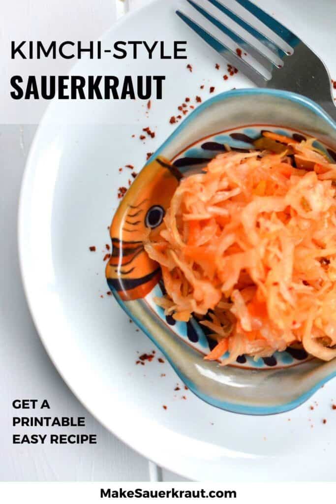 Bowl of Kimchi Style Sauerkraut