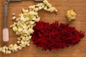 Flavoring ingredients for Ruby-Red Red-Cabbage Sauerkraut. | makesauerkraut.com