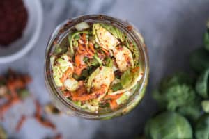 Brussels Sprout Kimchi recipe from WECK Small-Batch Preserrving. | makesauerkraut.com