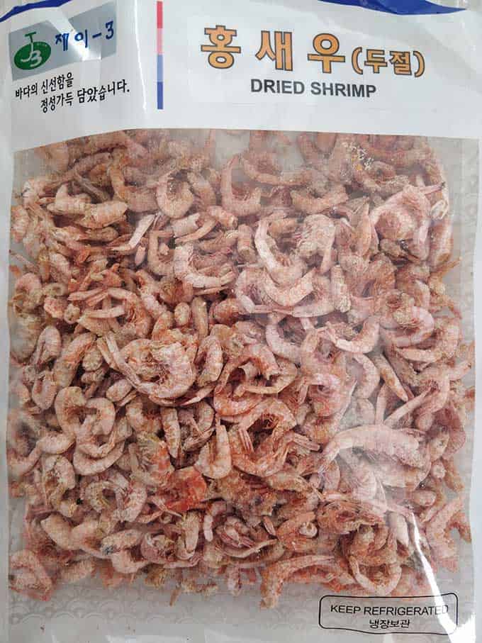 Plastic bag of dried shrimp. | MakeSauerkraut.com