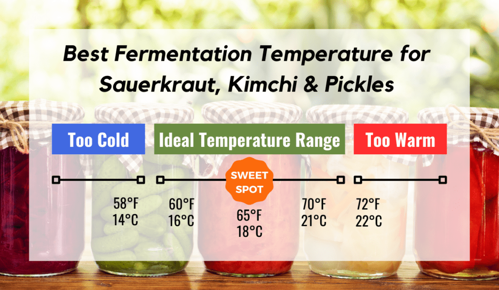 Best Fermentation temperature chart for sauerkraut, kimchi and pickles | MakeSauerkraut.com