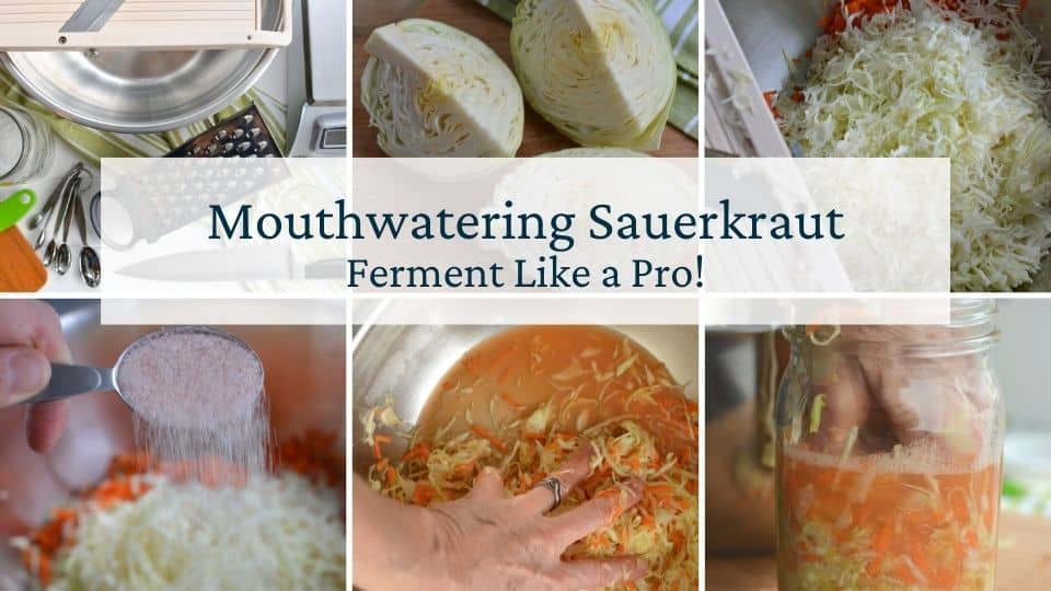 Six small images showing the steps to make sauerkraut. | MakeSauerkraut.com