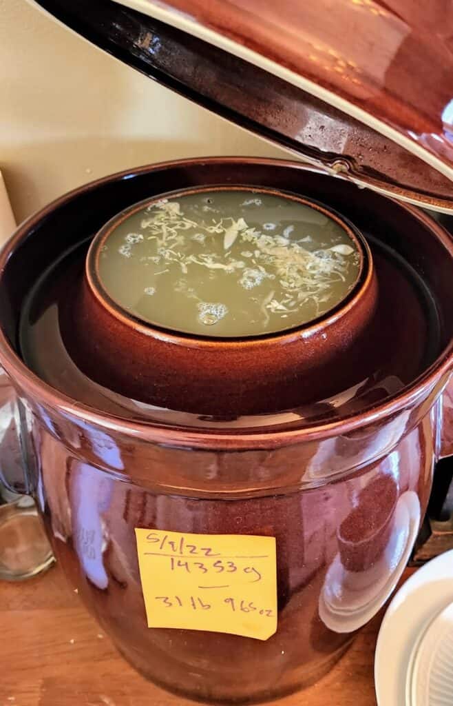 crock of sauerkraut