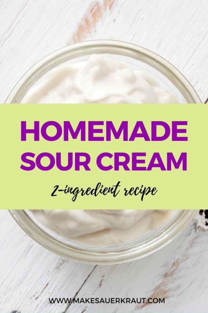 Homemade sour cream in a crystal bowl. | MakeSauerkraut.com