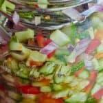 A jar of pickled vegetables. | MakeSauerkraut.com