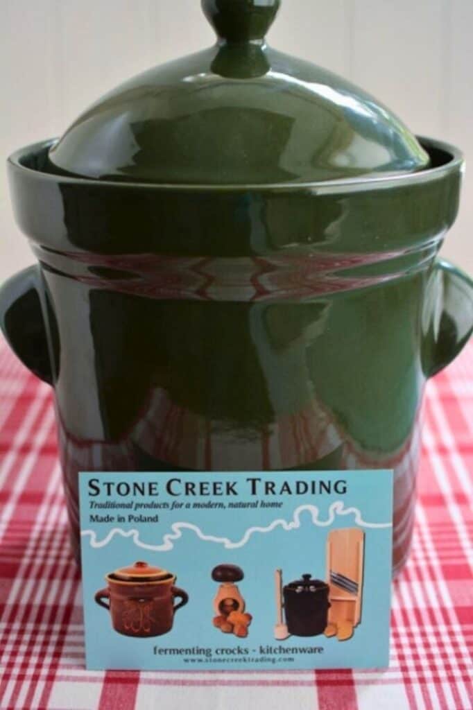 Fermenting crock from Stone Creek Trading. | makesauerkraut.com