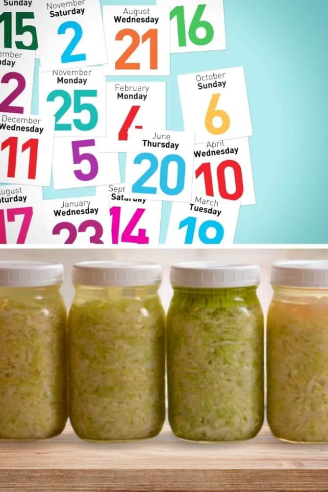 A calendar and a few jars of sauerkraut. | makesauerkraut.com