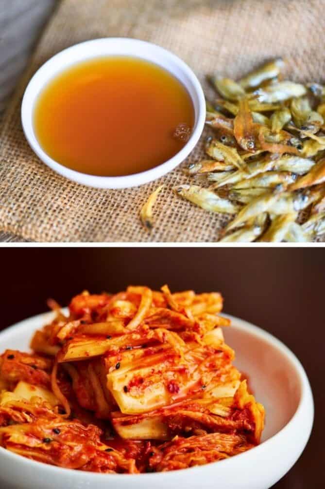 Kimchi and a bowl of fish sauce. | makesauerkraut.com